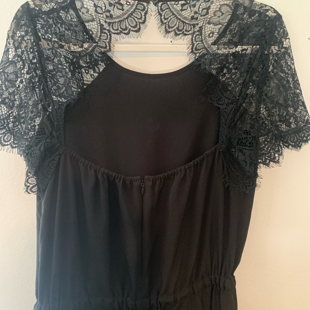 LOFT Women's Black Open Back Jumpsuit
